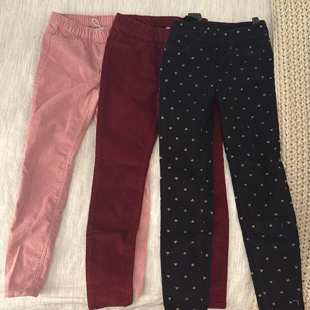 H&M girls lot of 3 corduroy pants
